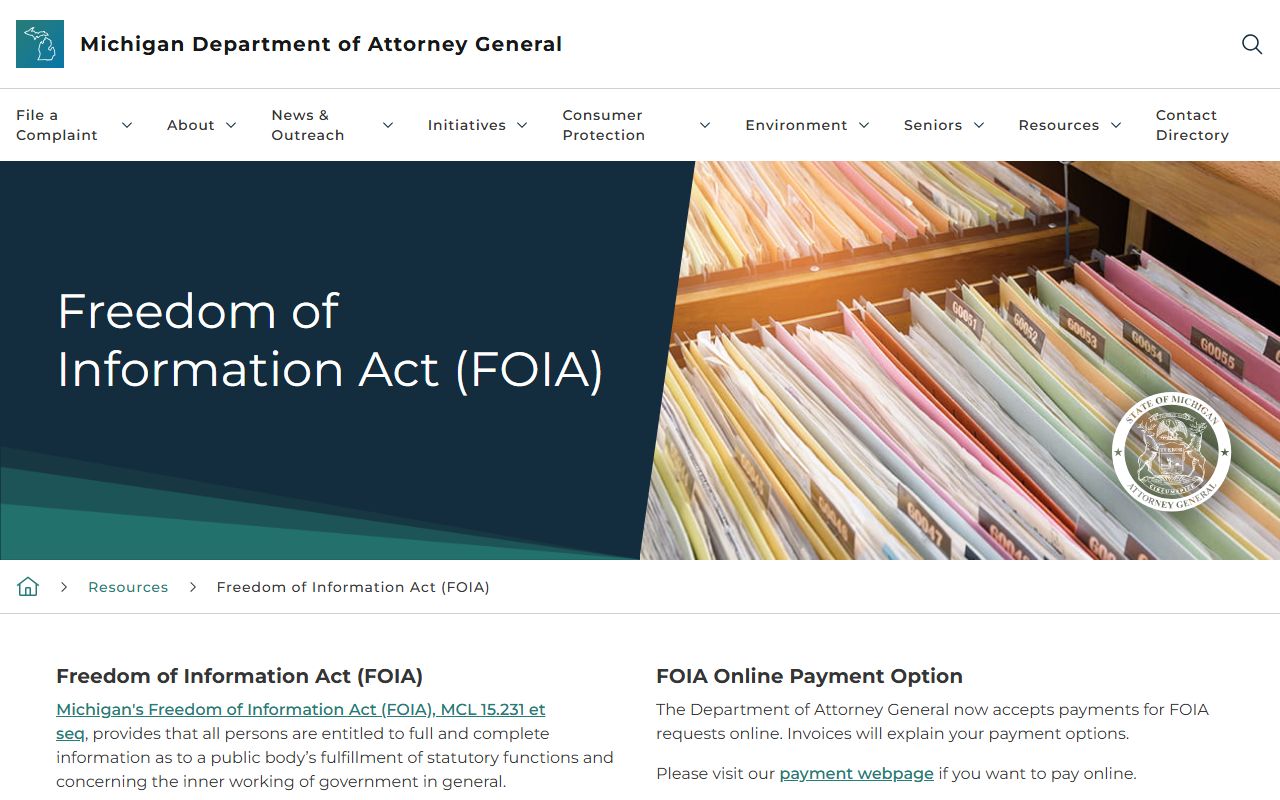 Marquette County arrest records public access under the Michigan FOIA overview