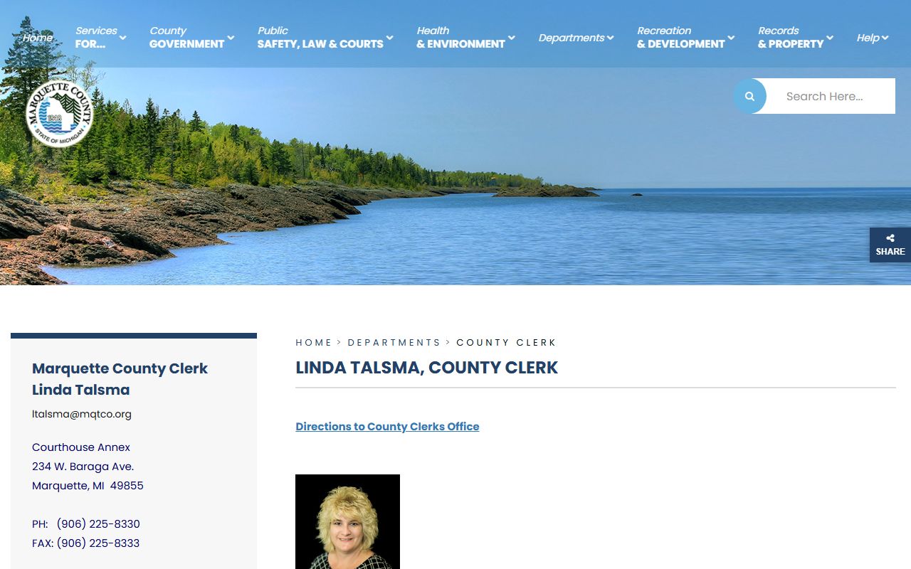 Marquette County marriage/divorce records ordered through the County Clerk office