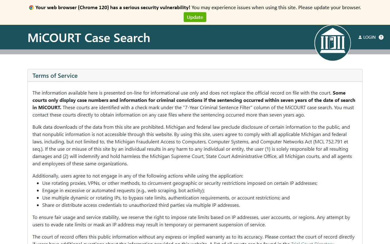 Marquette County probate records search on the MiCOURT P52 case portal