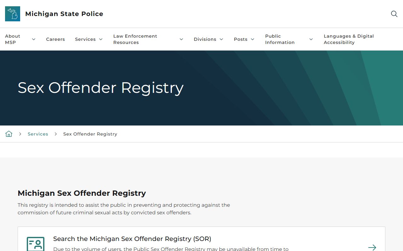 Marquette County traffic court records overview alongside Michigan State Police public record registry information